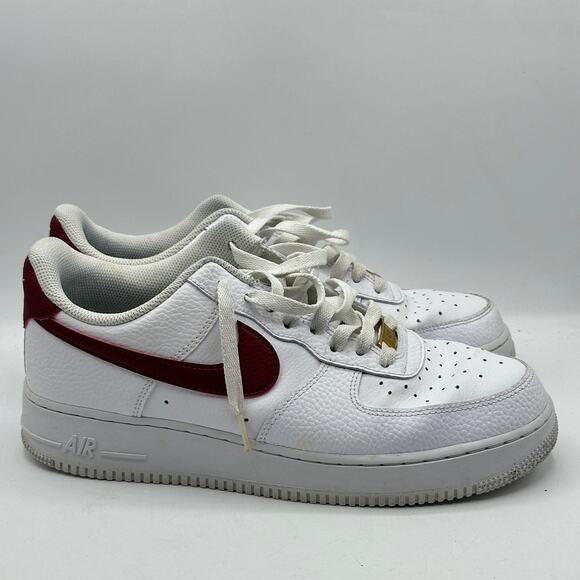 NIKE Air Force 1 \'07 Low Team Red Summit White Sz 9.5